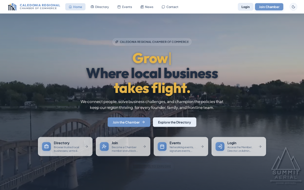 Caledonia Regional Chamber of Commerce new homepage
