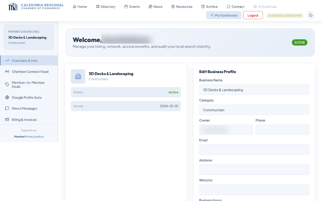Member listing editor