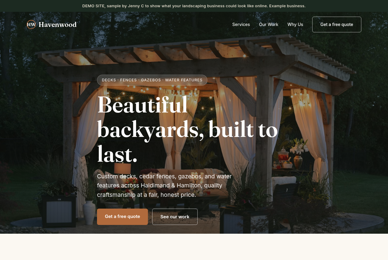 Landscaping sample site